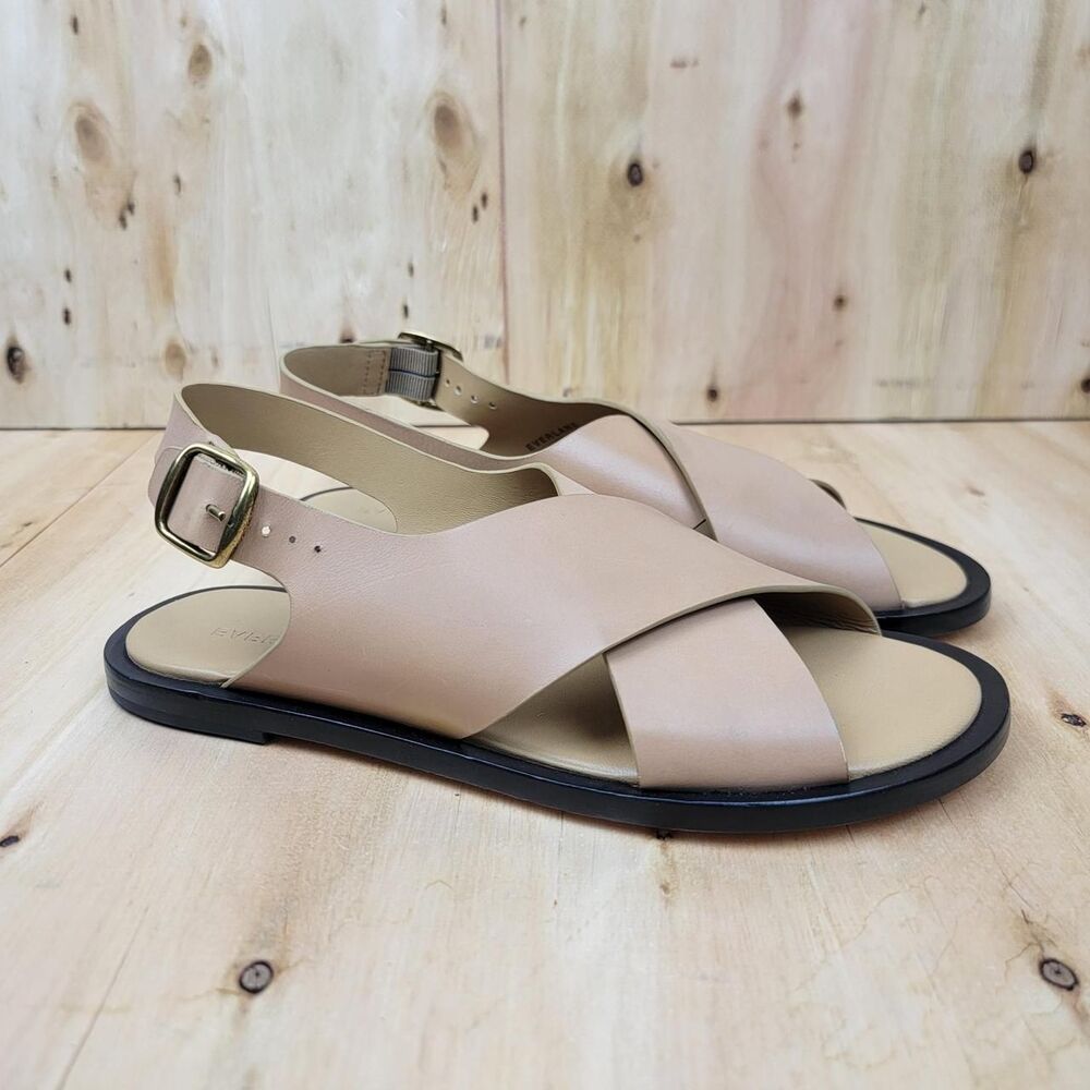 Everlane Women's Tan and Cream Sandals